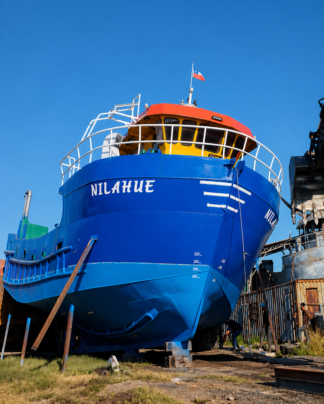 Embarcación Nilahue terminada en astillero
